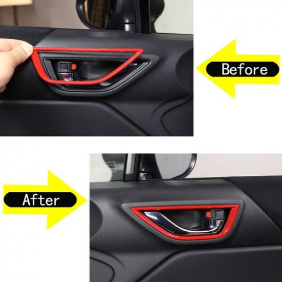 ABS Red Car Inner Door Handle Frame Trim Kit For Toyot-a 86/Subaru BRZ -