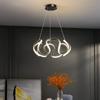 Chandelier Nordic Hanging Lamp Modern Pendant Lamp Irregular Chandelier Bedroom Living Room LED Fixtures Lighting Black 50cm
