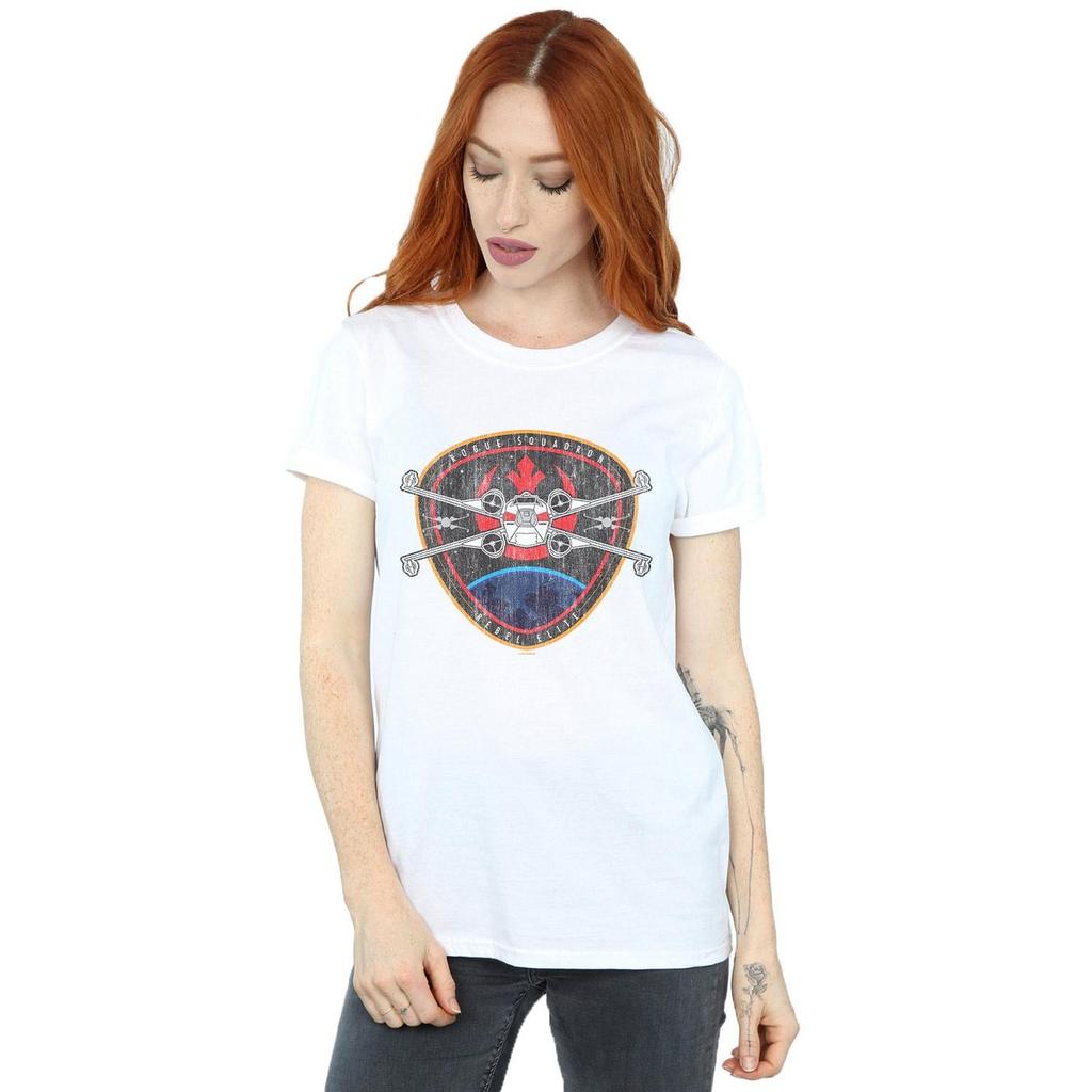 STAR WARS Womens/Ladies Rebel Elite Badge Cotton Boyfriend T-Shirt