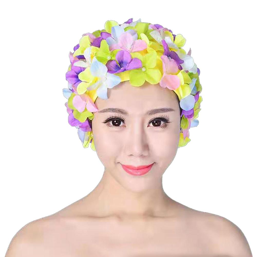3D Flower Swimming Cap Breathable Water Sports Hat Soft Long Hair Swimming Bath Cap Ear Protection Comfortable Pool Accesories