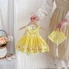 Duck Print Cotton Romper Yellow Gingham Princess Dress Bodysuit Rompers  Summer Outfit