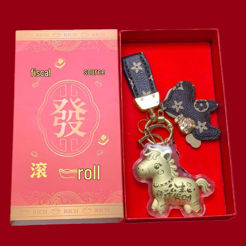 999 Reingold Jahr des Pferdes Handtaschenanhänger Schlüsselanhänger - Glücksgeschenk für Kunden