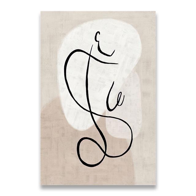 Abstract Color Block Woman Beige Stained Wall Art Canvas Painting Nordic Posters And Prints Wall Pictures For Living Room Decor No Frame