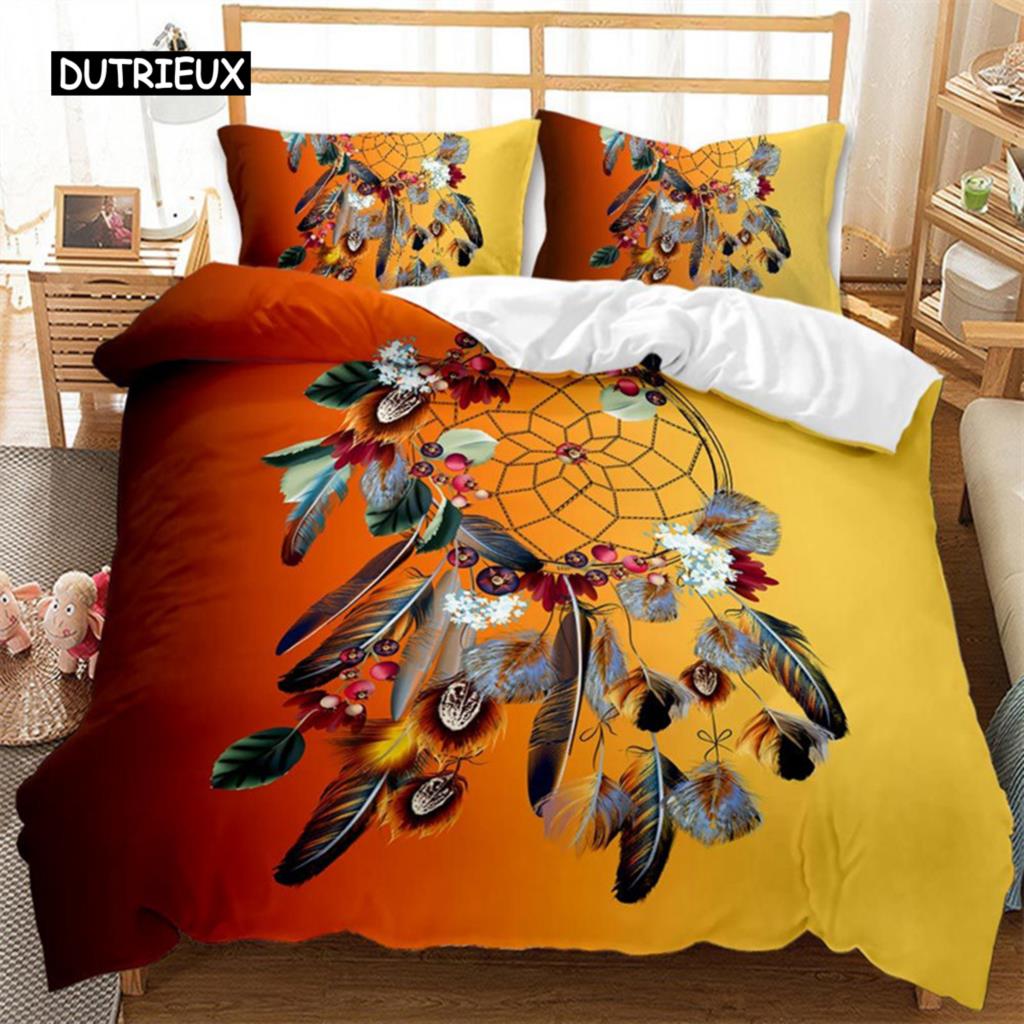 Dreamcatcher Duvet Cover Bohemia Mandala Floral Feather Bedding Set King Single For Kids Adult Microfiber Starry Sky Quilt Cover