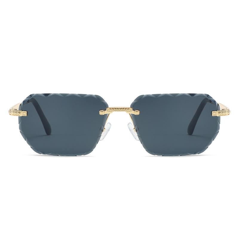 Kwadratowe Okulary Przeciwsłoneczne Bez Oprawek Kobiety Mężczyźni Moda Metalowe Luksusowe Okulary Przeciwsłoneczne Plaża Podróż Okulary Lady Mężczyzna Ochrona UV400