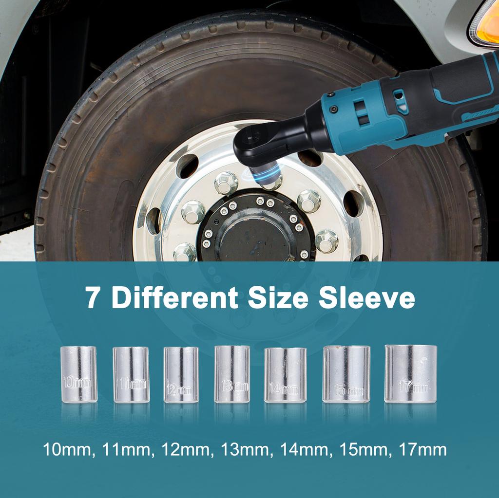 Akumulátorový ráčnový klíč Elektrický klíč 240 ot./min. Přepínač jedním kliknutím vpřed vzad s 10 mm, 11 mm,