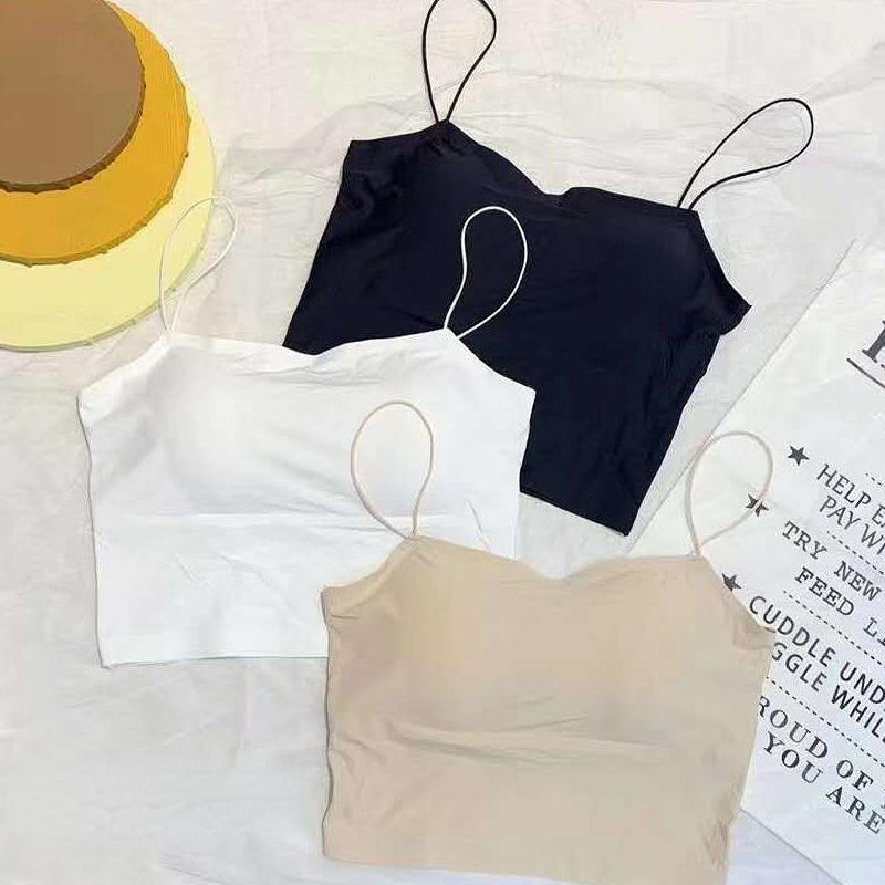 Tank Top Black Halter Crop Tops Women Summer Camis Backless Camisole Fashion Casual Tube Top Female Sleeveless Cropped Vest