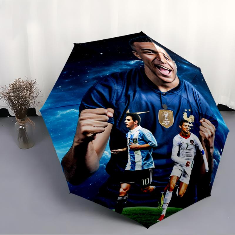 1pc M-Mbappe Umbrella, Sun Protection, And UV Shielding. It Has Eight Sturdy Ribs for Outdoor Use And Perfect As a Holiday Gift