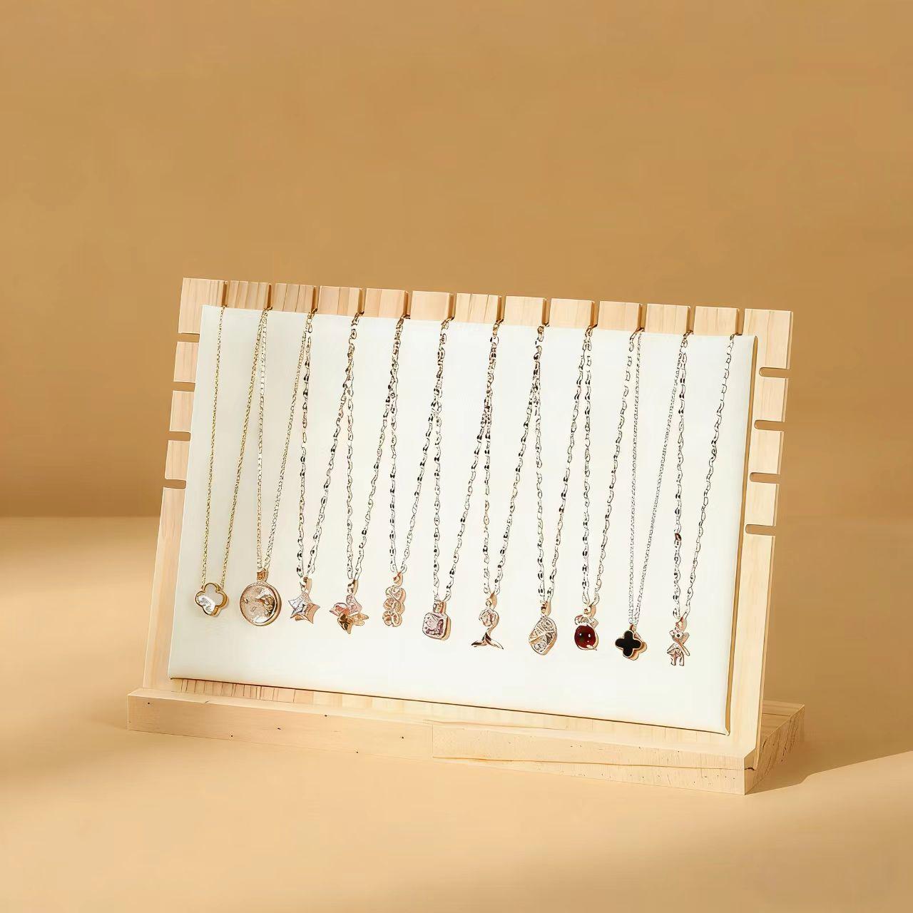 Creative Solid Wooden Jewelry Display Frame Fashion Necklace Holder Pendant Support Stand for Jewelry Showcasing белый