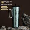 Pure Titanium Insulated Cup: High Capacity Ice Buster with Handle & Straw - Portable and Stylish.