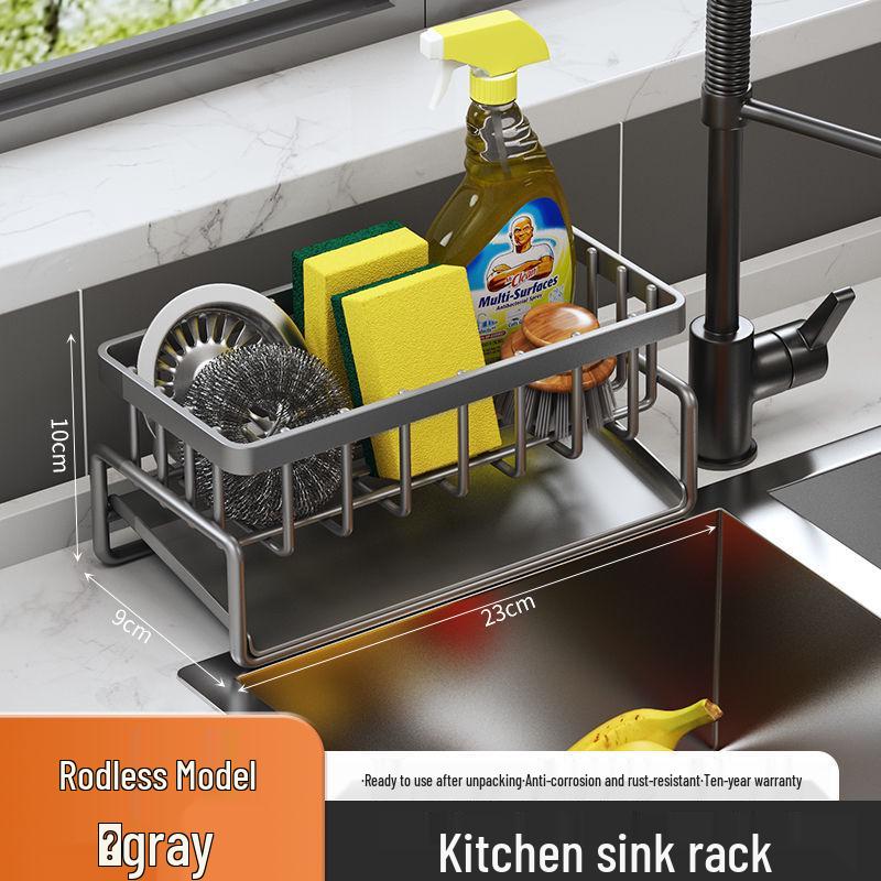 Multi-Function Kitchen Rack: Dish Drainer, Soap & Sponge Holder, Washbasin Storage