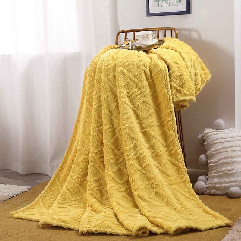 Soft Woolen Blanket for Bedding and Sofa, Warm Lamb Velvet Flannel Cover Blanket for Office, Air Conditioning Nap Quilt
