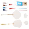 Handheld Fan Painting Kit Blank Paper Fan Tassel Pigments 2 Plastic Sticks Gloves Aprons Set for Crafters and Art