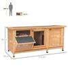 Wooden Rabbit Hutch 112x50x54 cm with Bitumen Roof and 2 Doors for Rabbits and Guinea Pigs
