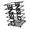 Countertop Utensil Holder Matte Black Modern Multifunctional Metal Cutlery Drainer for Forks Spoons Cooking Utensils