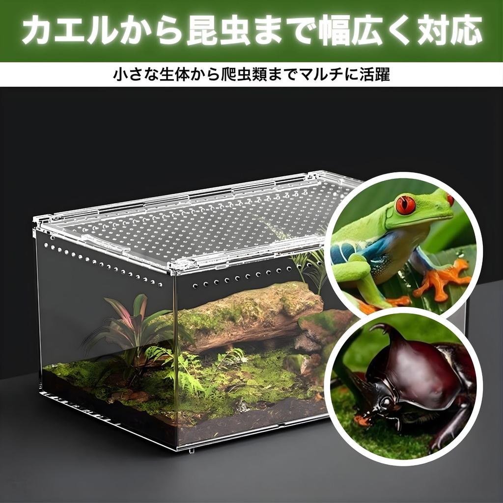 SESHIS Reptile Cage Box, Acrylic, Transparent, 20x15x10cm, Single Item