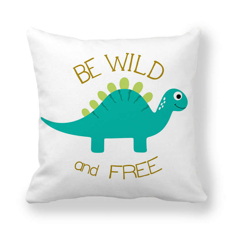 Cute Funny Dinosaurs Cartoon Print Children Pillow Cover Hot Kids Room Decorative Cushion Cover Modern Simple Sofa Throw Pillows