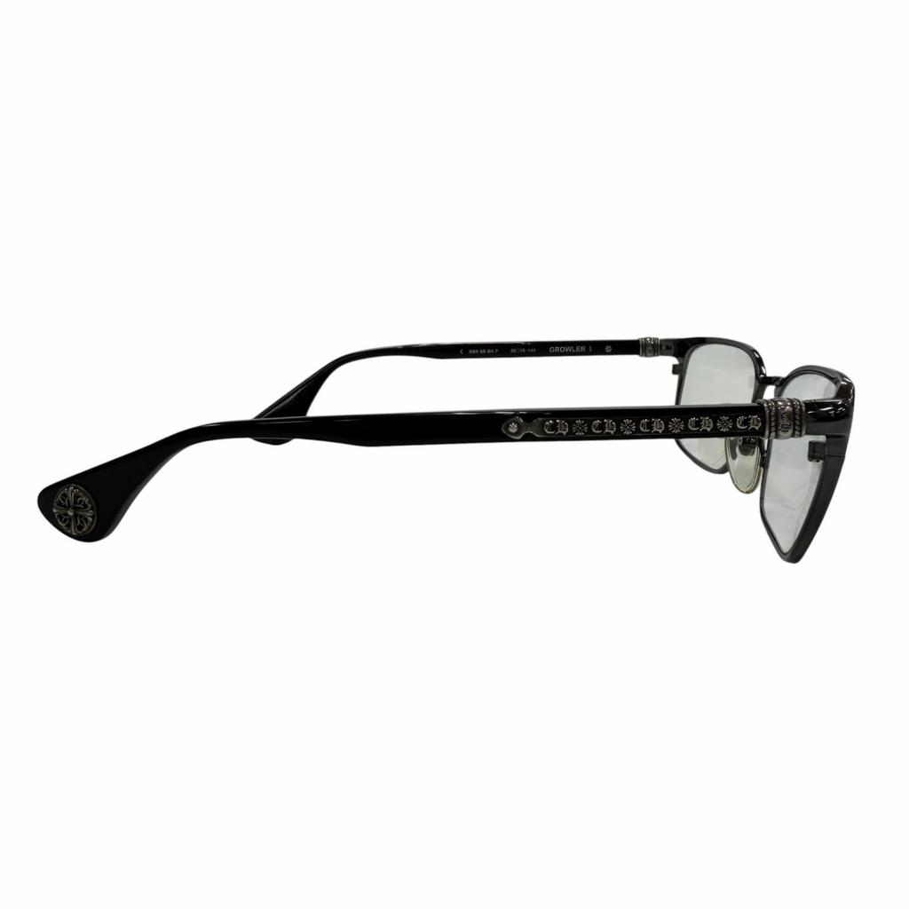 Great CHROME HEARTS Glasses GROWLER 1 Black 925 Mens Used