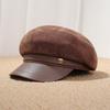 High Quality Fashion Hat Warm Newsboy Hat Women's Autumn and Winter Beret Big Head Circumference Maillard Versatile Painter Hat