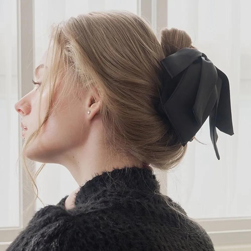 Ribbon Drape Claw Clip JP-25-136CC black