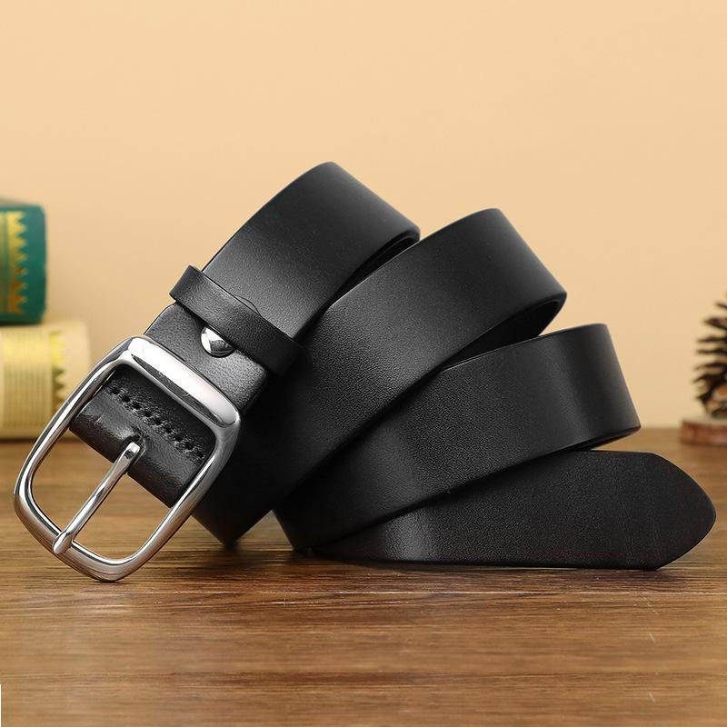 

Трендовый модный ретро-ремень из натуральной кожи с пряжкой из нержавеющей стали, мужской ремень из натуральной коровьей кожи 115cm
