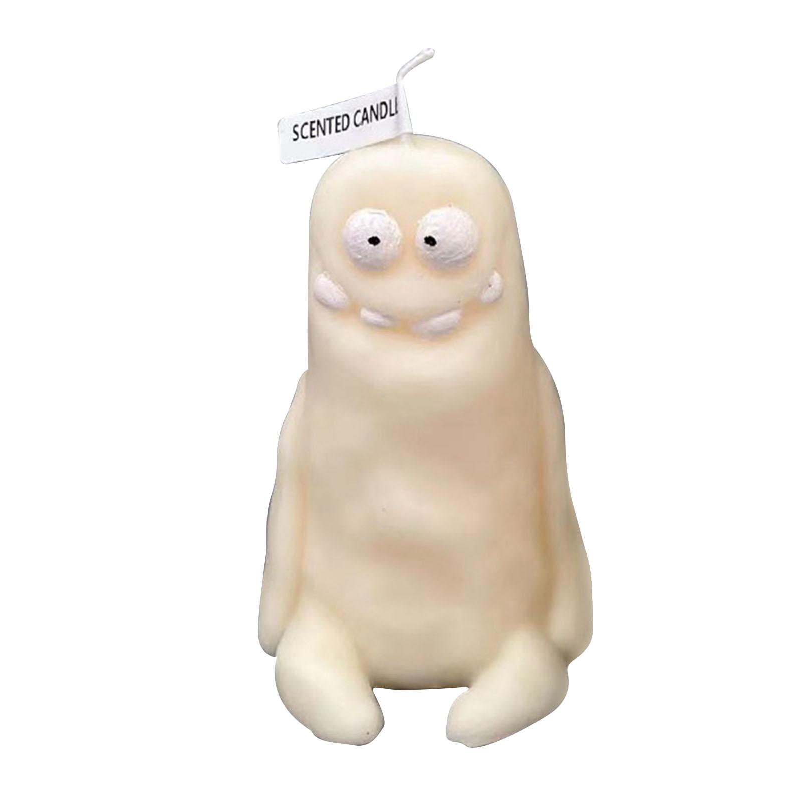 

Clay Man Shaped Candle Cartoon Fragrant Candles Funny Ugly Cute Candle Souvenirs Thin White белый