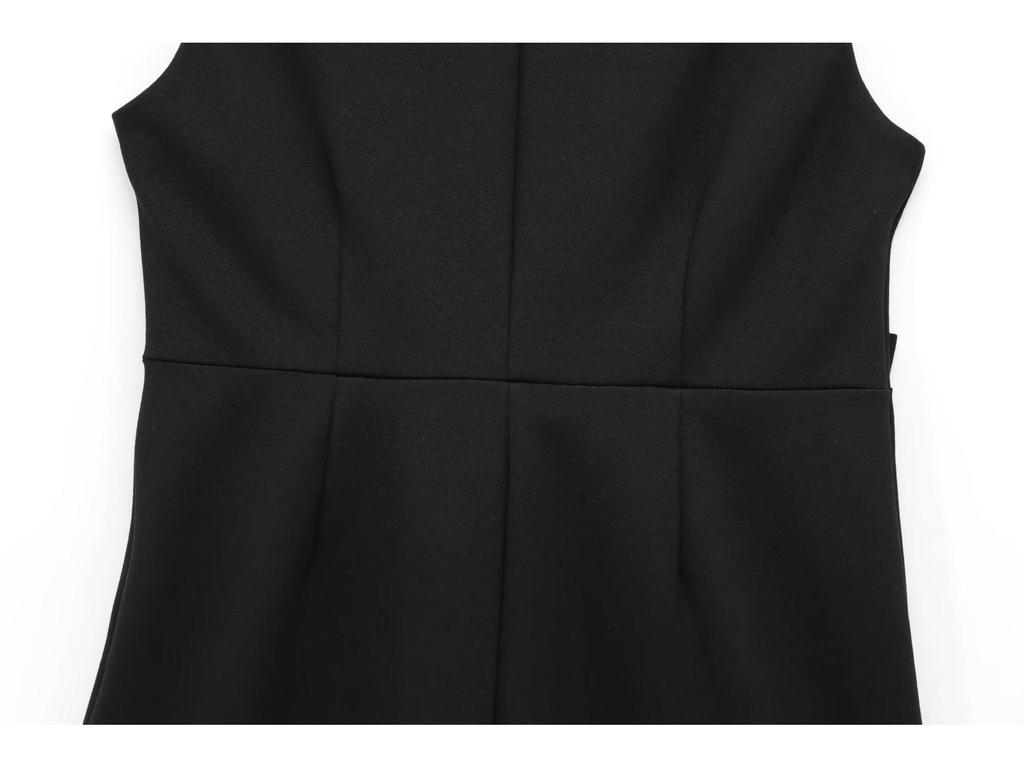 2025 Spring/Autumn Sleeveless Mini Dress with Bow Decoration - Cross-Border European & American Fashion