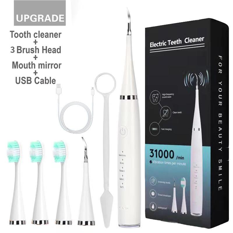 Professional Dental Cleaning Kit Ultrasonic Scaler Electric Toothbrush USB Rechargeable Calculus Remover Replacement