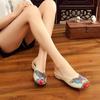 Shoes linen butterfly slippers embroidered beef tendon embroidered shoes baotou new national home retro style embroidery