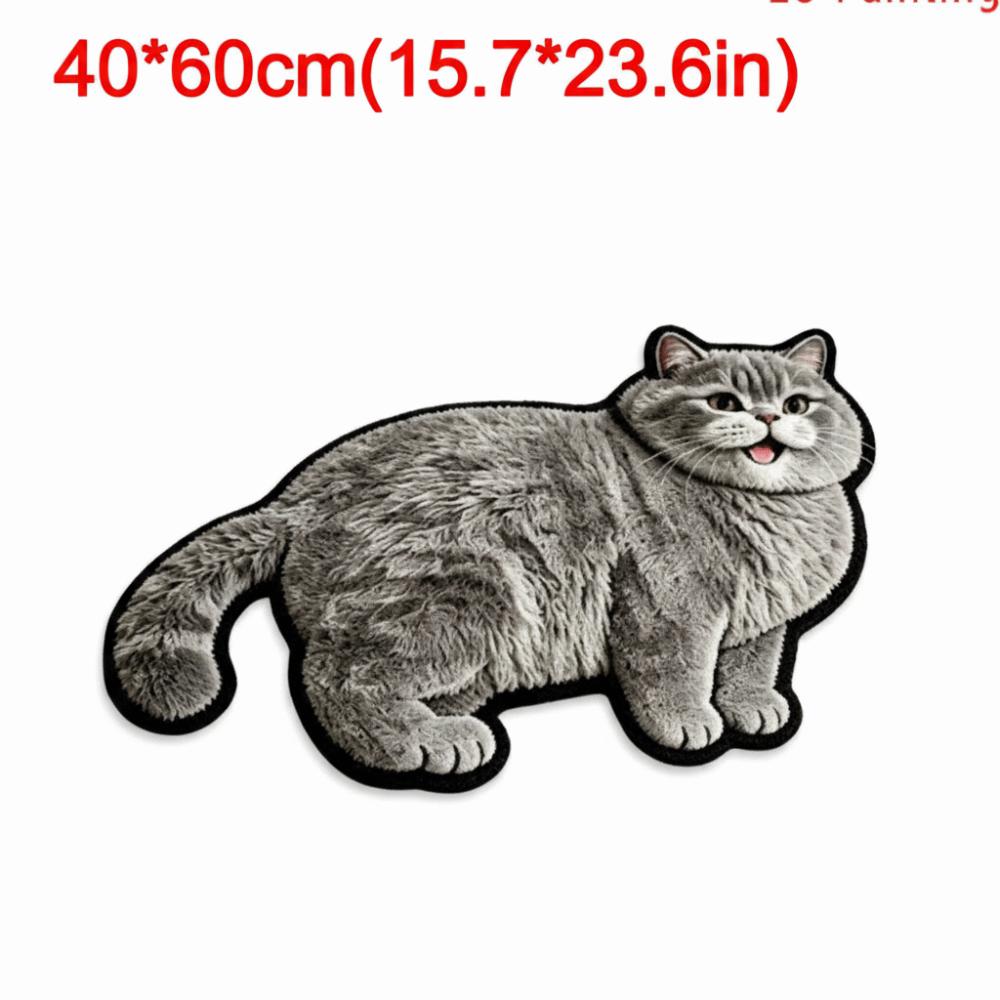 Special-shaped Cat Shaped Rug Absorbent Animal Door Mat Fashion Cat Shaped Carpet Entryway Floor