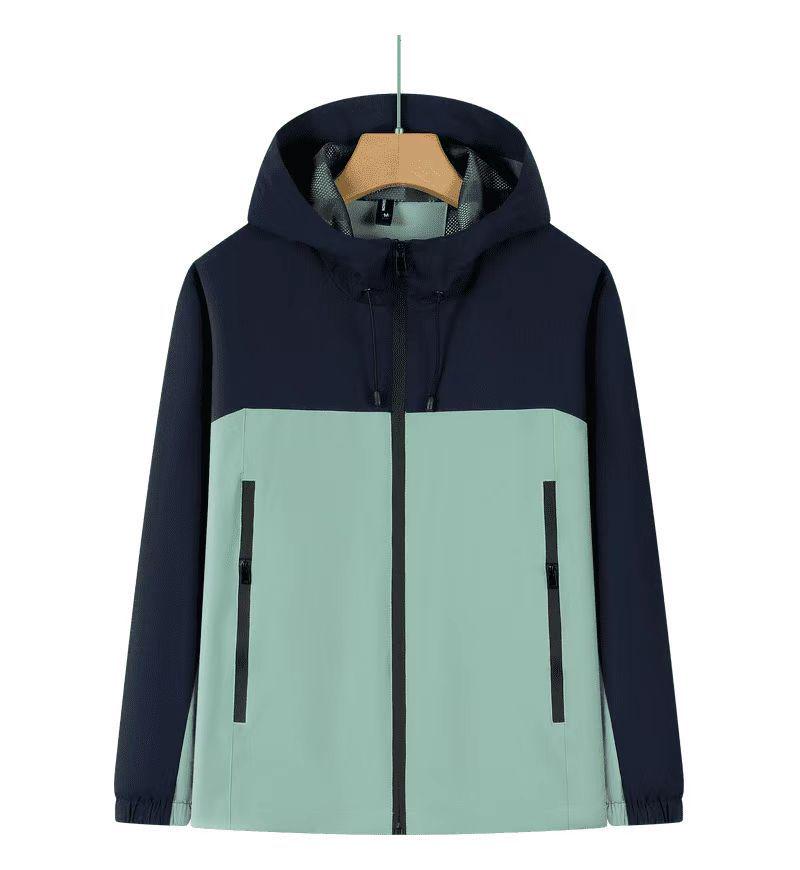 Unisex Windproof Waterproof Color Block Jacket for Spring & Autumn Hiking