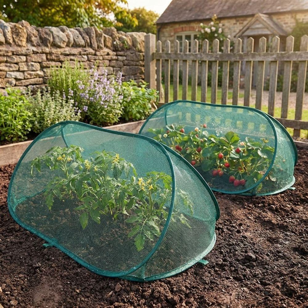 Folding Plant Protection Netting Insect-proof Anti-frost Mesh Plant Cage Pop Up Breathable Plant Shade Cover Outdoor Wintering