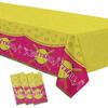 Softball Birthday Party Supplies Girl Tablecloth, Disposable Sports Theme Softball Party Decorations Tablecover for Baby Shower, 3 Pcs, 54in X 108in