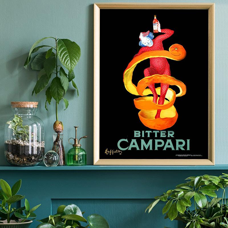 Bitter Campari Vintage Poster Print Food & Drink Wall Art Pictures Alcohol Advertising Canvas Painting Restaurant Bar Home Decor