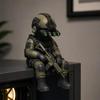 Miniature Tactic Soldier Figurine Small Resin Soldier Sculpture Desk Decor Operator Statue for Monitor/Computer Case/Bookshelf