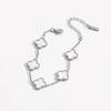 Fashion New Four-leaf Clover Titanium Steel Plated 18k Bracelet Mother-of-pearl Does Not Lose Color Women's Hand Jewelry