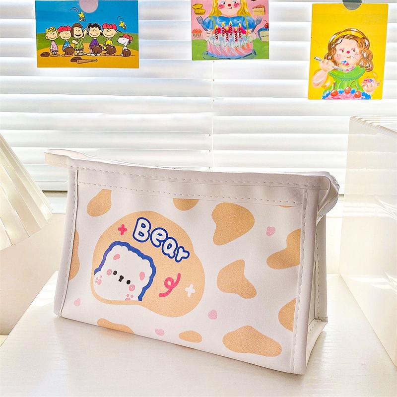 

Милий мультяшний молочний водонепроникний мішок для олівців. Креативний настільний мішок великої ємності Kawaii Сумка-органайзер для шкільних канцелярських товарів жовтий
