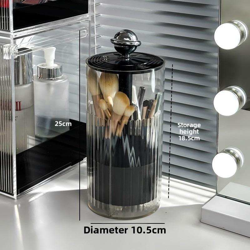 Auto Lift Makeup Brush Organizer Dustproof Brush Pencil Holder Cosmetic Storage Rack Desktop Organizer