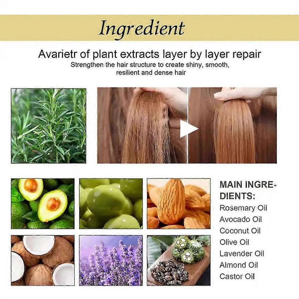 Hair Growth Oil, Natural, with Biotin, Castor , Argan & Rosemary, Effective Serum for Damaged Hair