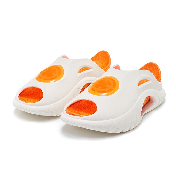 Rigoror Shark 1 Orange EVA Wasserdicht Rutschfest Weiche Pantoletten Unisex Sandalen Weiß Z123260506-2