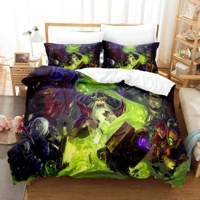 Jogo de impressão 3D World Warcraft Conjunto de cama Meninos Meninas Twin Queen Size Capa de edredom Fronha Cama Crianças Adulto Têxtil para casa
