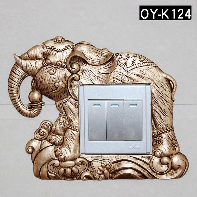 Creative Resin 3D Switch Stickers Living Room and Bedroom Wall Cartoon Switch Wall Stickers Decoration Protector Cover DIY