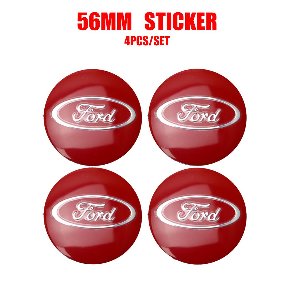 AKF1 4Pcs Ford Focus Mustang Logo 56mm Car Wheel Hub Center Cap Stickers Center Cover For Fiesta 2 Mondeo EMondeo Escape Kuga MK2 MK5