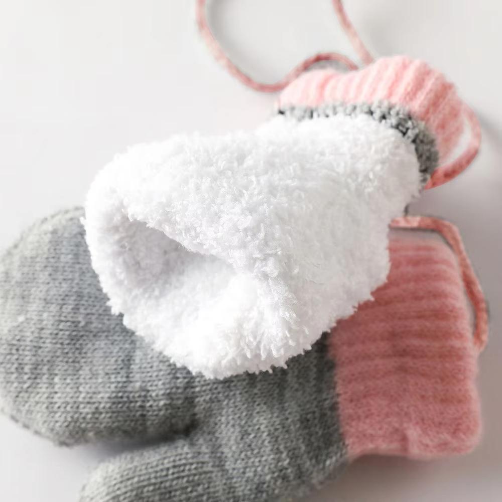 Full Finger Gloves Cute Toddler Children Baby Infant Thickened Knitted Gloves Cartoon Gloves Baby Mittens Warm Mittens