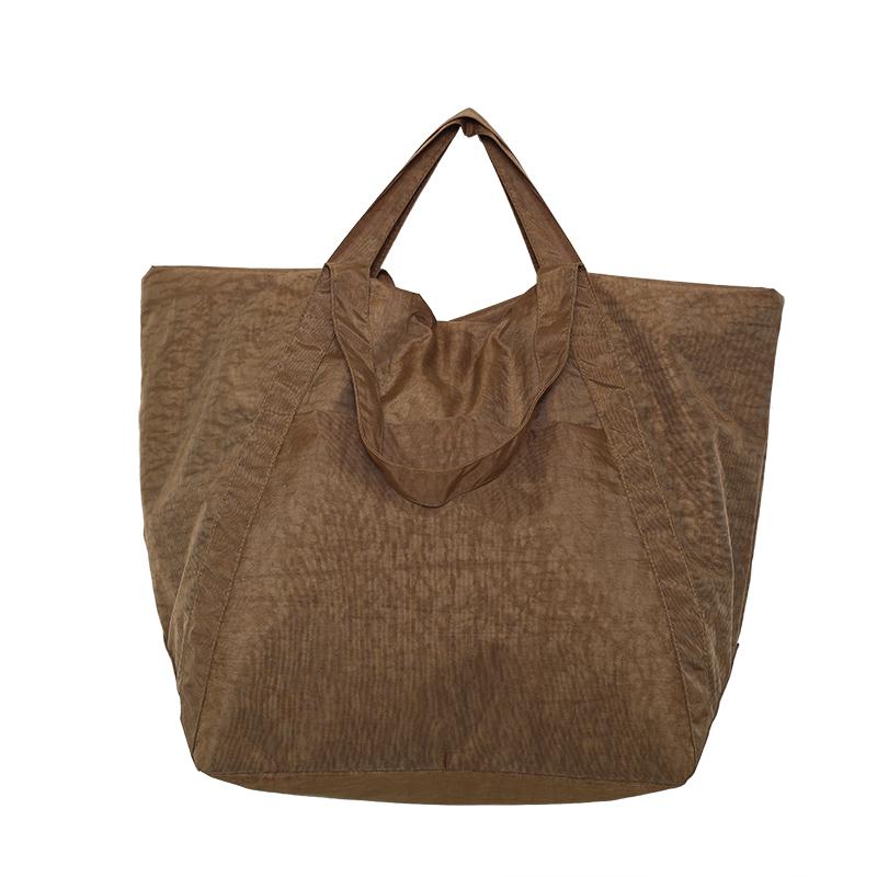Einkaufstasche aus Nylon mit großem Fassungsvermögen  tragbare Kleidung zum Ausgehen  Reisen  Yoga  Einzelschultertasche  einfarbig  Damentasche