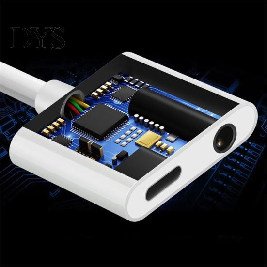 2 in 1 Dual-Port 3.5mm Jack Headphone Adapter Charge Cable for iPhone X/8/7