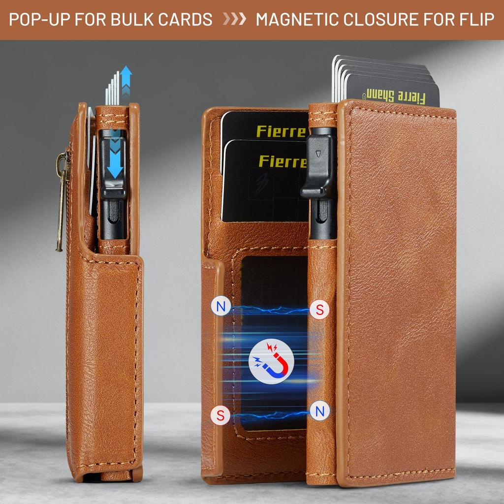 RFID Anti-Theft Aluminum Pop-Up Multi-Card Holder for Men