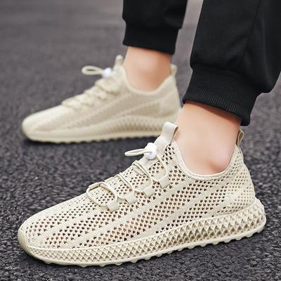 Jesienne oddychające cienkie męskie trwałe modne casualowe dezodorujące odporne na zużycie wydrążone sportowe buty do biegania z modnymi butami