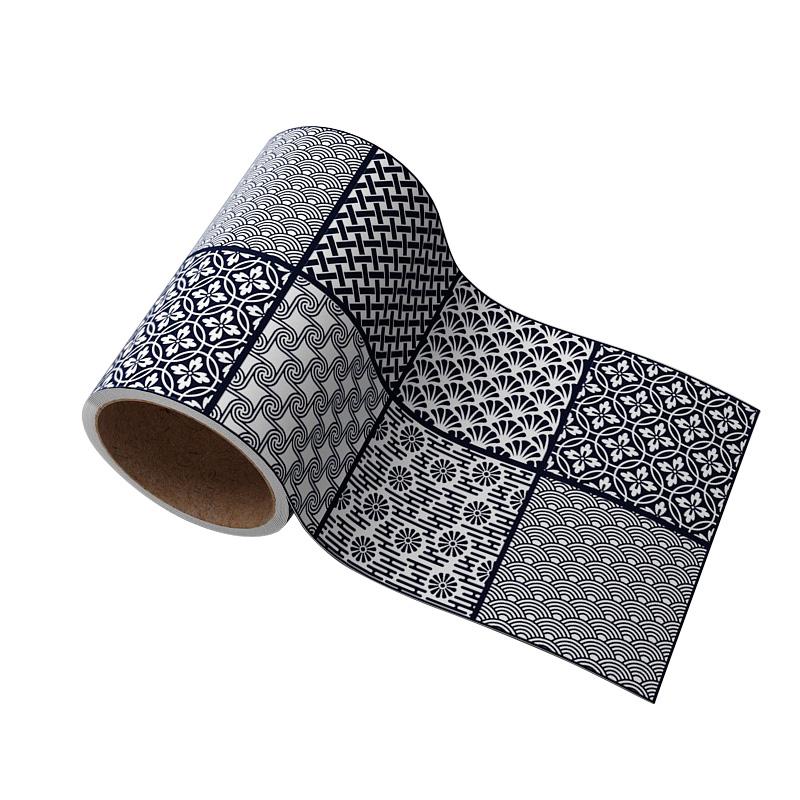 

1 рулон обоев с цветочным принтом, наклейка на стену, фон, самоклеящаяся водонепроницаемая наклейка на плитку, декоративная полоса на талии 10x500 см