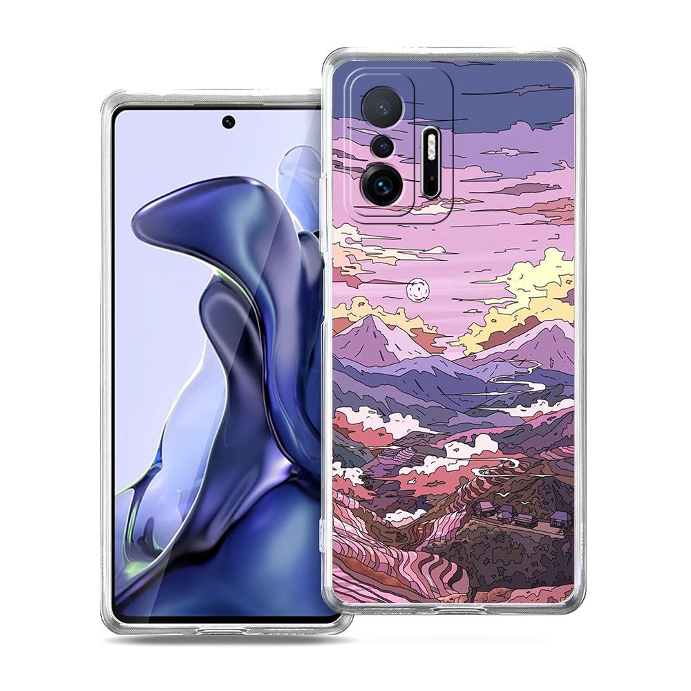 INS Korean Sunset Scenery Phone Case For Xiaomi 14 13 12 Lite Mi 11 11X 13T 12T 11T For Poco X5 X4 X3 NFC F5 F4 M4 Pro 5G Cover